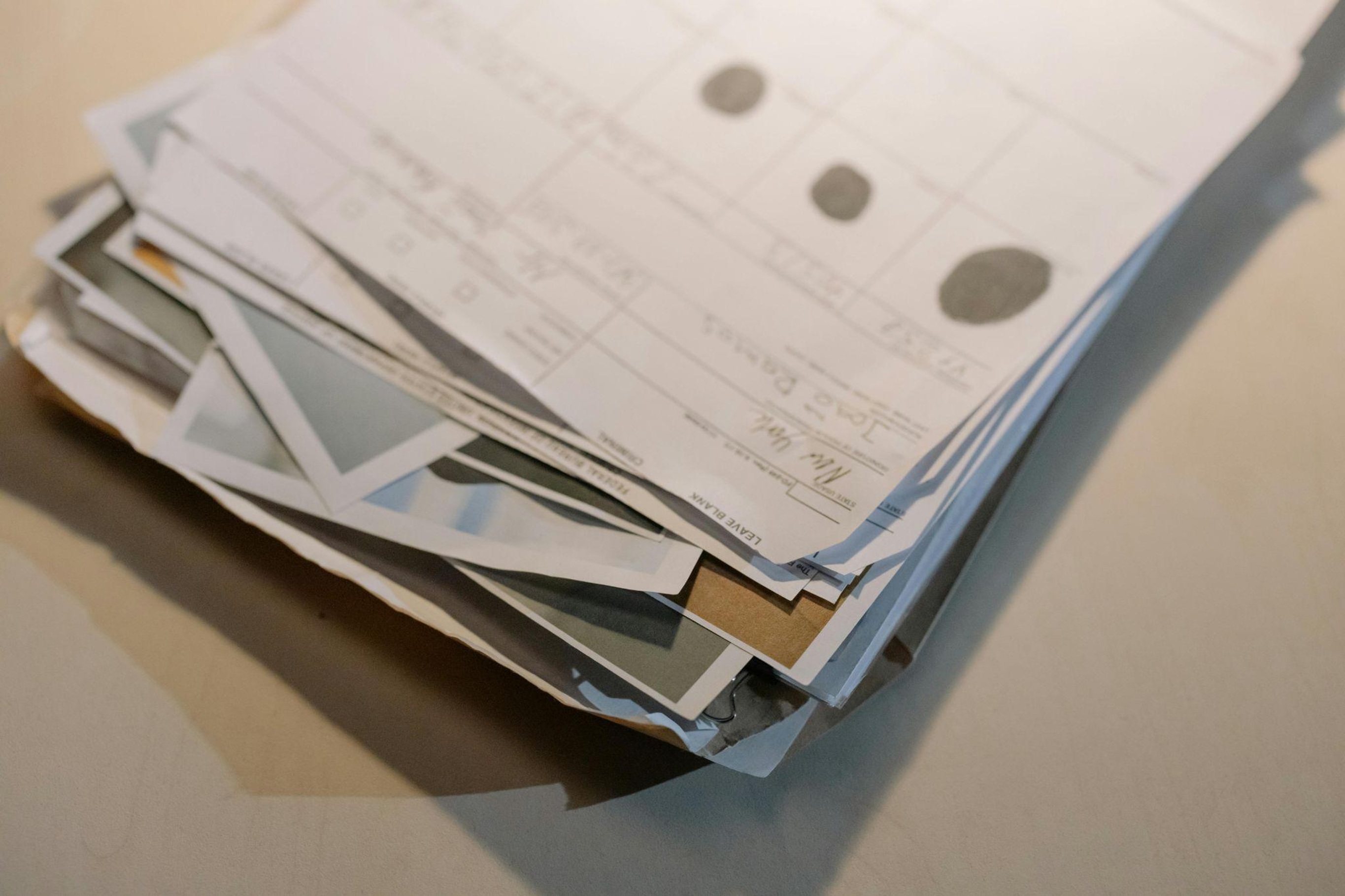 a stack of application forms